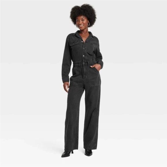 Universal Thread Pants - Black Denim Jumpsuit